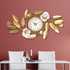 Floral Glimmer Metal Wall Art Clock